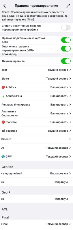 Правила перенаправления